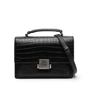 Saint Laurent Belle Chasse Crocodile Embossed Handbag/Shoulder Bag, 2-Way, 48...